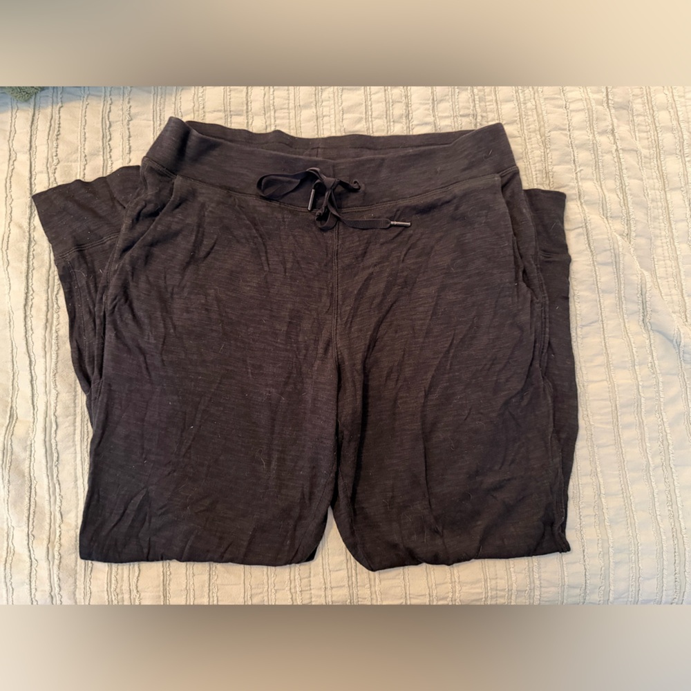 lululemon Black Joggers | Wide Waistband, Cuff | Soft Cotton-Feel | Size 10